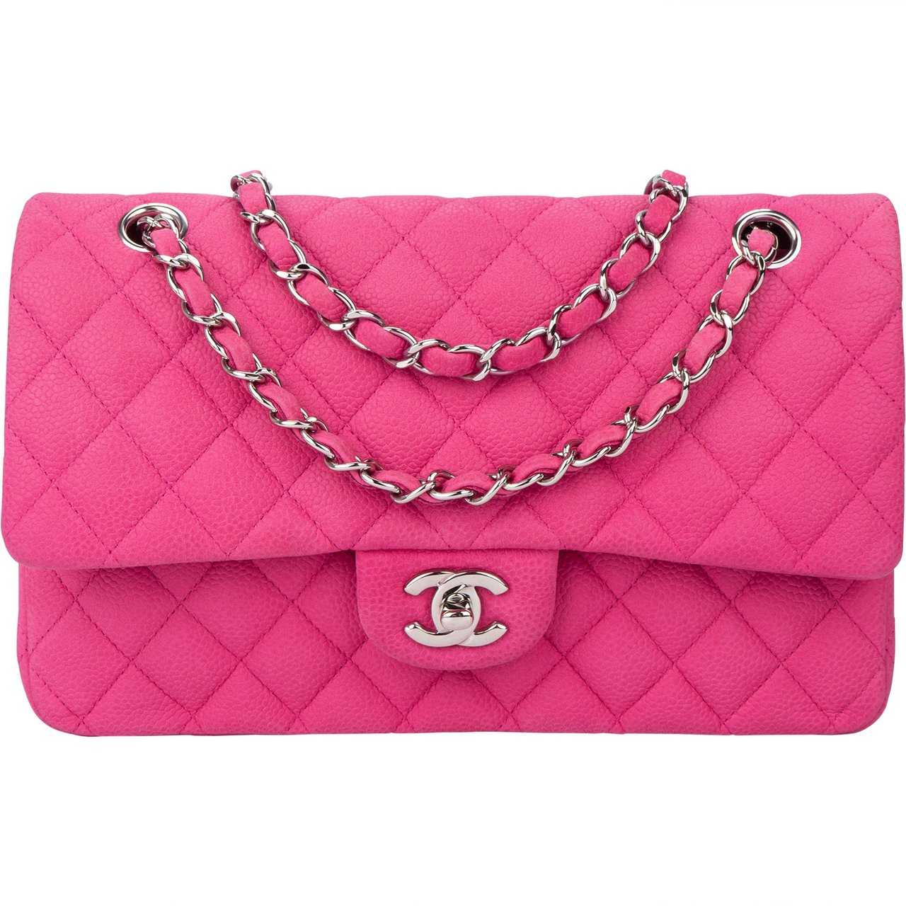 Chanel Chanel Quilted Caviar Leather Medium Double Flap Crossbody Bag Roze