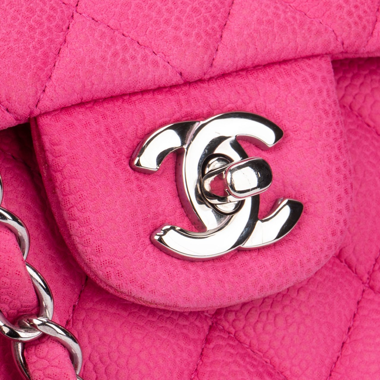 Chanel Chanel Quilted Caviar Leather Medium Double Flap Crossbody Bag Roze