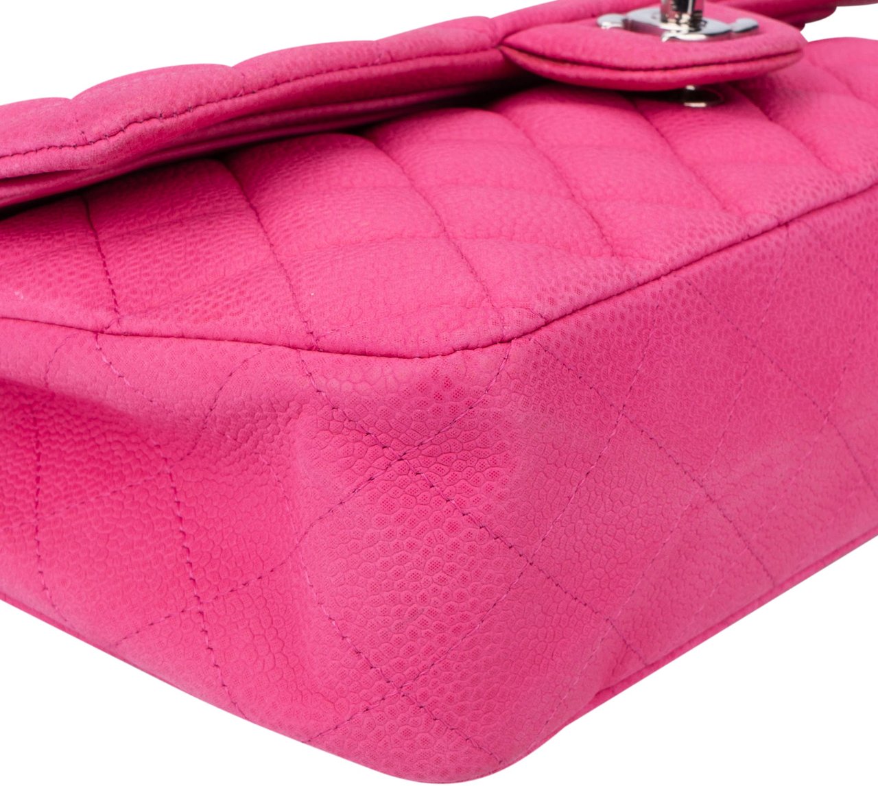 Chanel Chanel Quilted Caviar Leather Medium Double Flap Crossbody Bag Roze