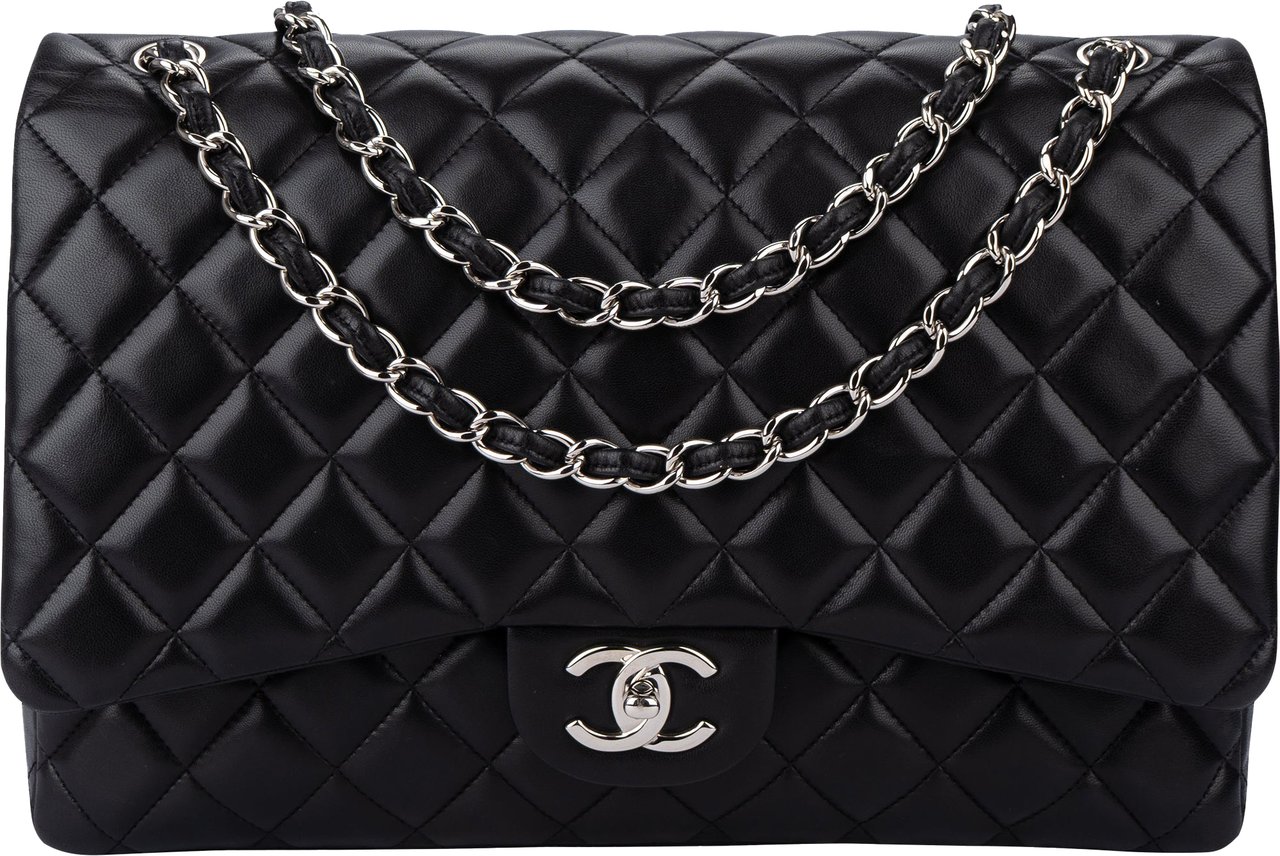 Chanel Chanel Quilted Lambskin Palladium Maxi Double Flap Crossbody bag Divers