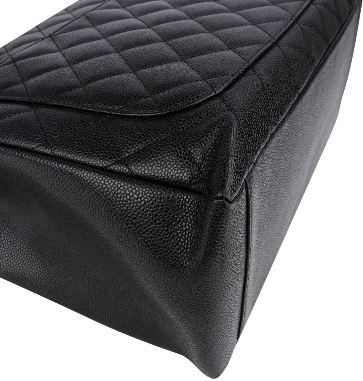 Chanel Chanel Quilted Caviar Leather CC Grand Shopping Tote Shoulder Bag Zwart