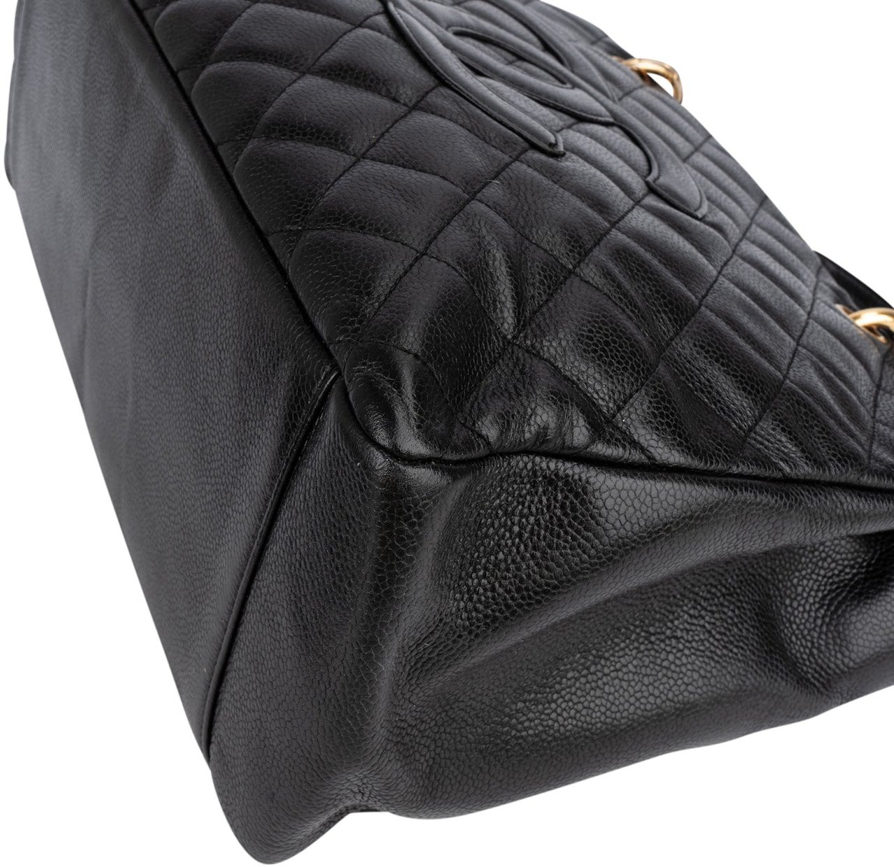 Chanel Chanel Quilted Caviar Leather Grand Shopping Tote Shoulder Bag Zwart