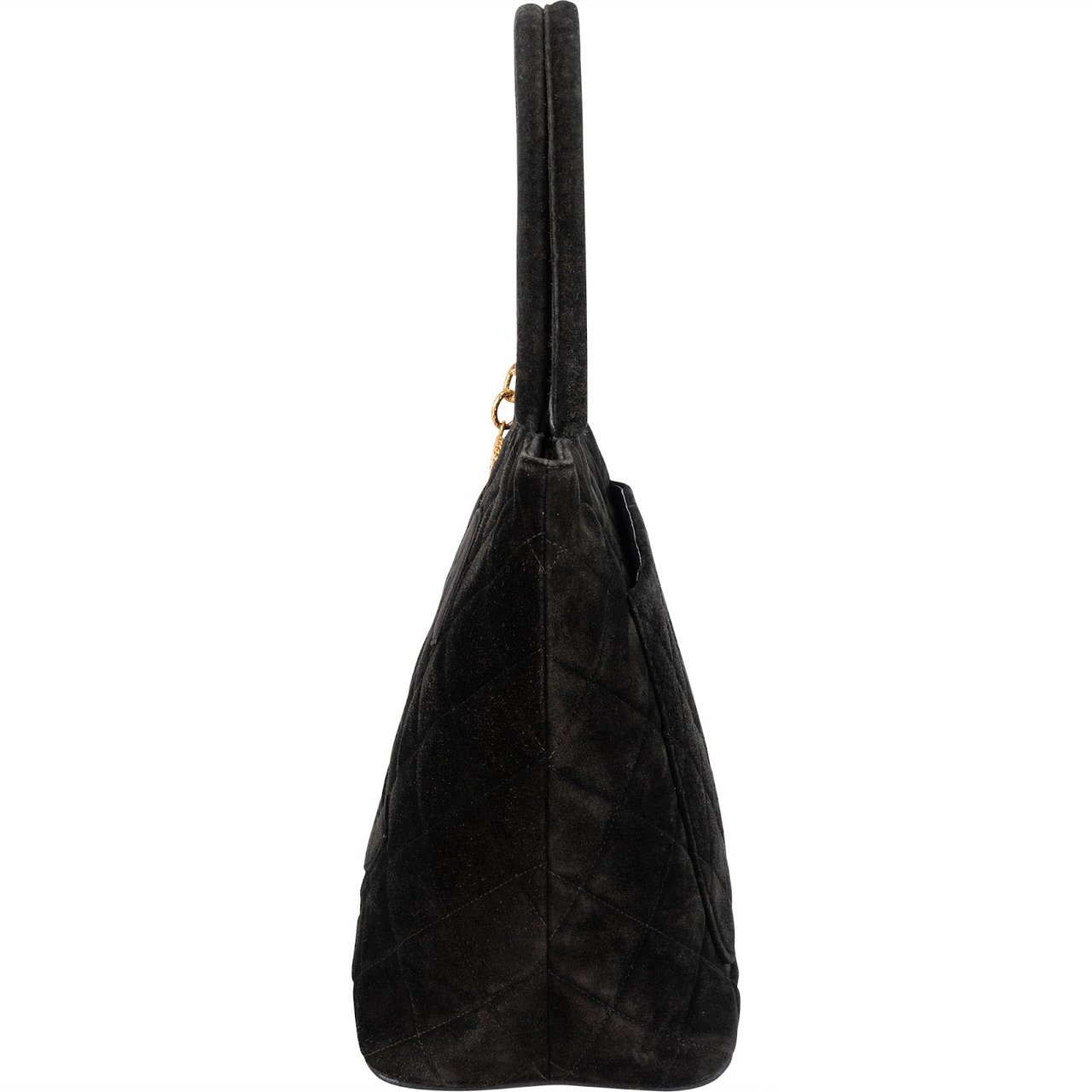Chanel Chanel Quilted Suede Medallion Handbag Zwart