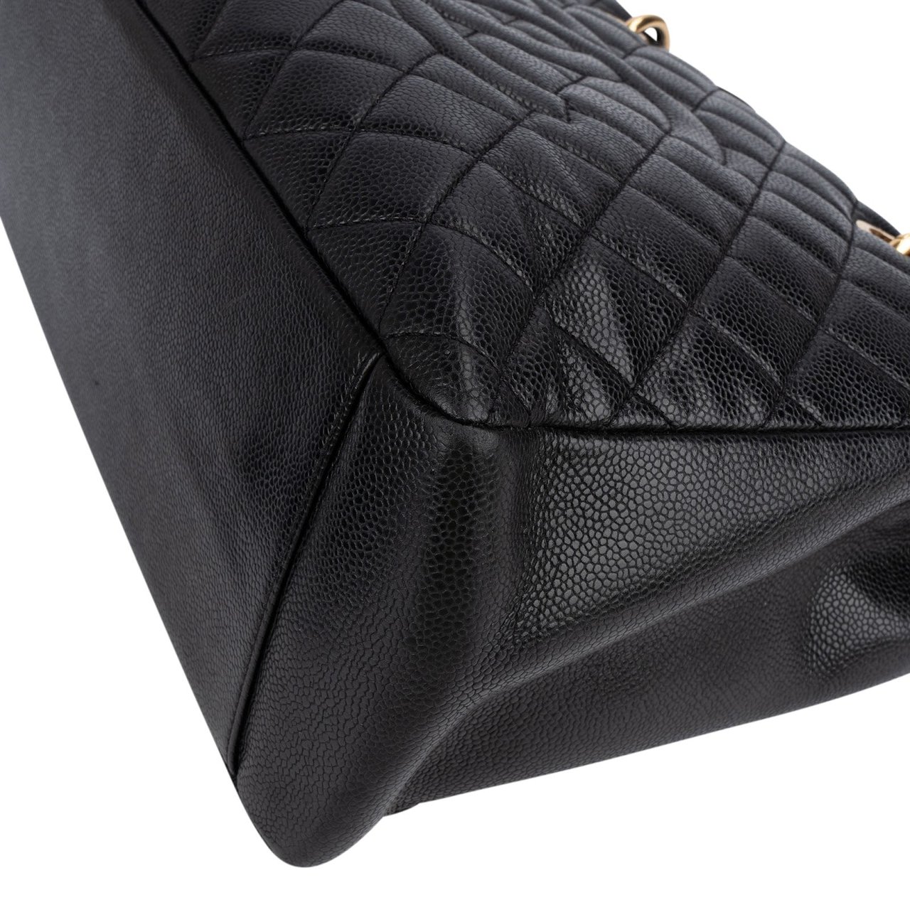 Chanel Quilted Caviar Leather Grand Shopping Tote Shoulder Bag Zwart