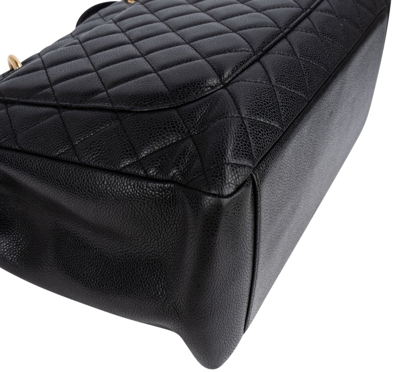 Chanel Quilted Caviar Leather Grand Shopping Tote Shoulder Bag Zwart