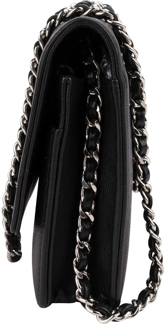 Chanel Caviar Leather CC Wallet on Chain Crossbody Bag Zwart