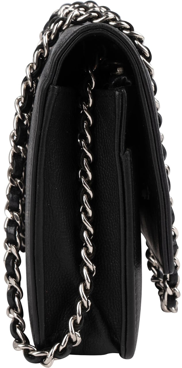 Chanel Caviar Leather CC Wallet on Chain Crossbody Bag Zwart