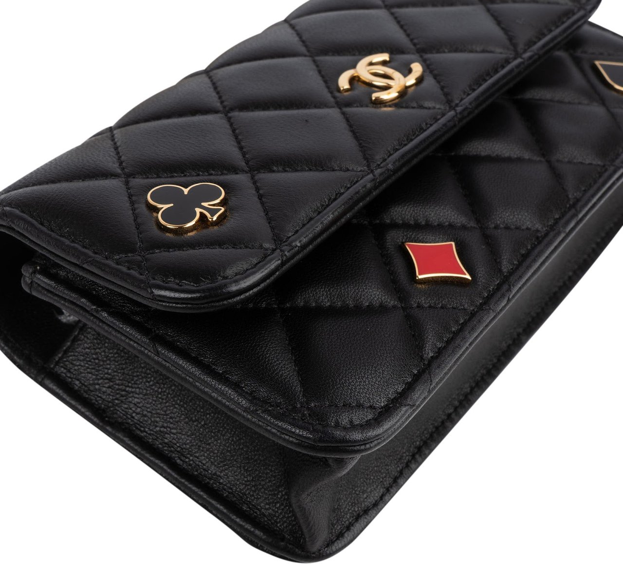 Chanel Chanel Quilted Lambskin Coco Casino Single Flap Crossbody Bag Zwart
