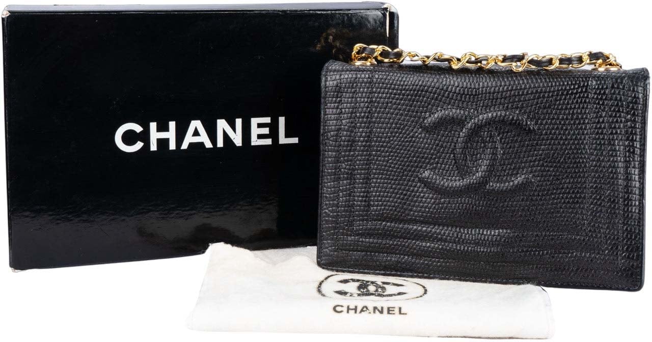 Chanel Chanel Black CC Stitch Lizard Mini Single Flap Bag Divers