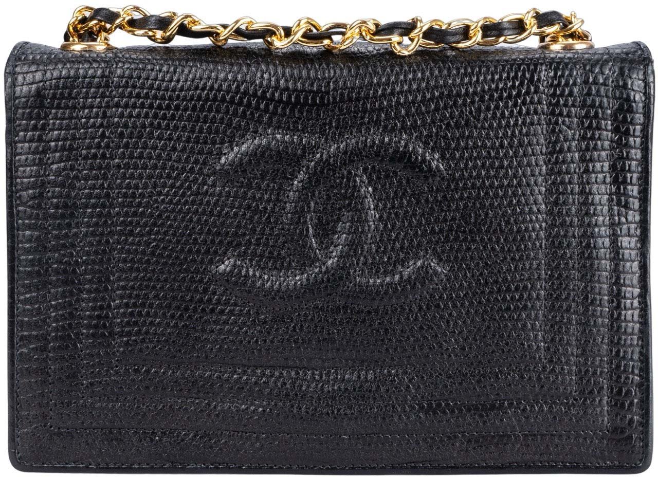 Chanel Chanel Black CC Stitch Lizard Mini Single Flap Bag Divers