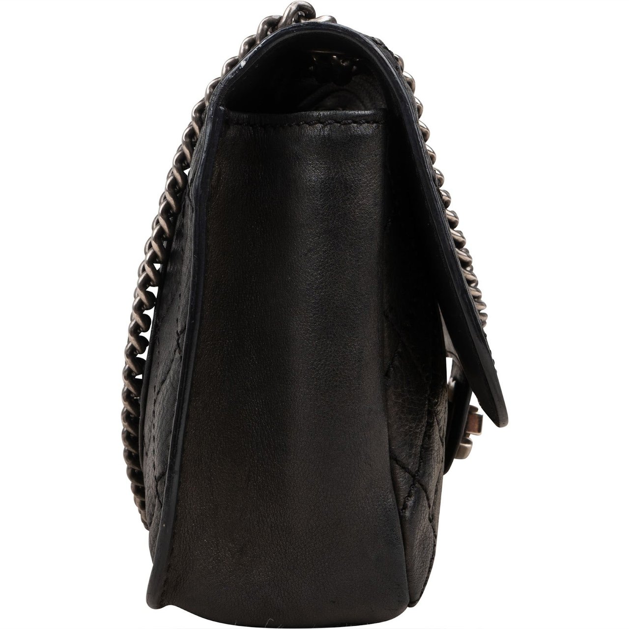 Chanel Chanel Quilted Calfskin Coco Sporran Single Flap Crossbody Bag Zwart