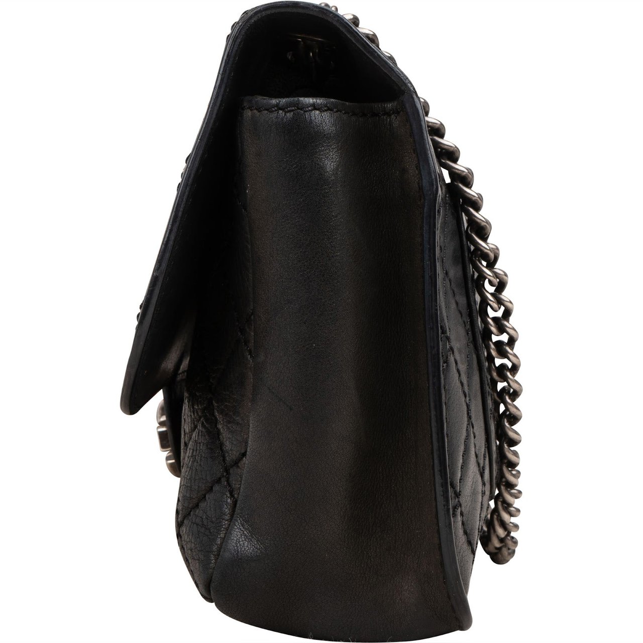Chanel Chanel Quilted Calfskin Coco Sporran Single Flap Crossbody Bag Zwart
