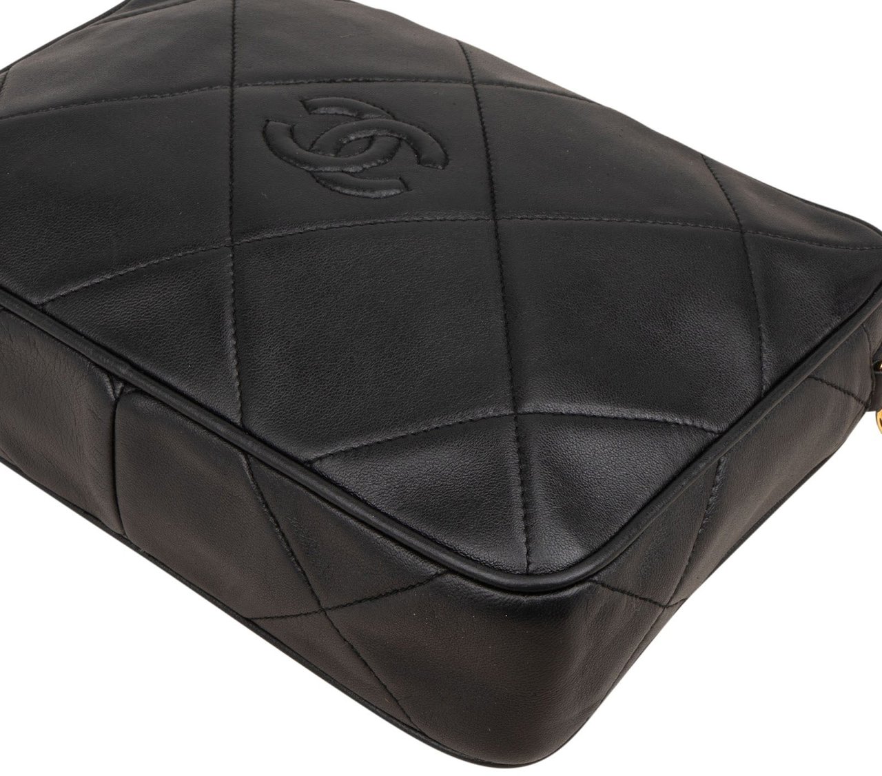 Chanel Chanel Quilted Lambskin CC Camera Crossbody Shoulder Bag Zwart