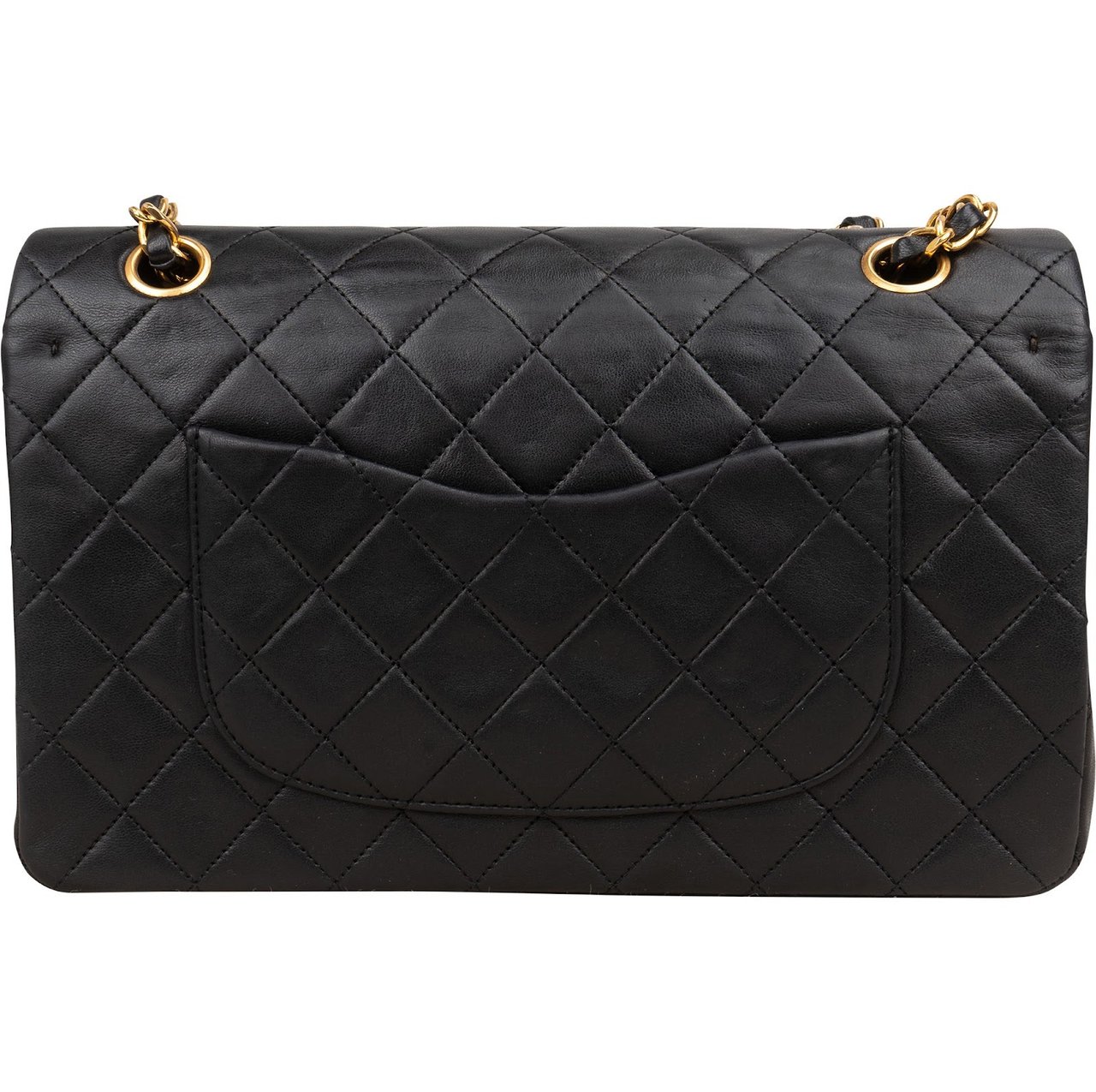 Chanel Chanel Quilted Lambskin 24K Gold Medium Double Flap Shoulder Bag Zwart