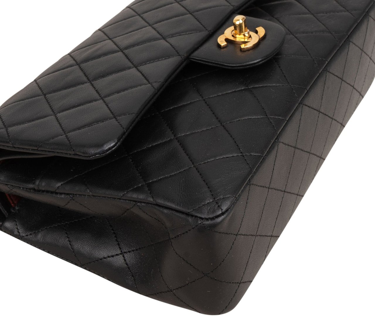 Chanel Chanel Quilted Lambskin 24K Gold Medium Double Flap Shoulder Bag Zwart