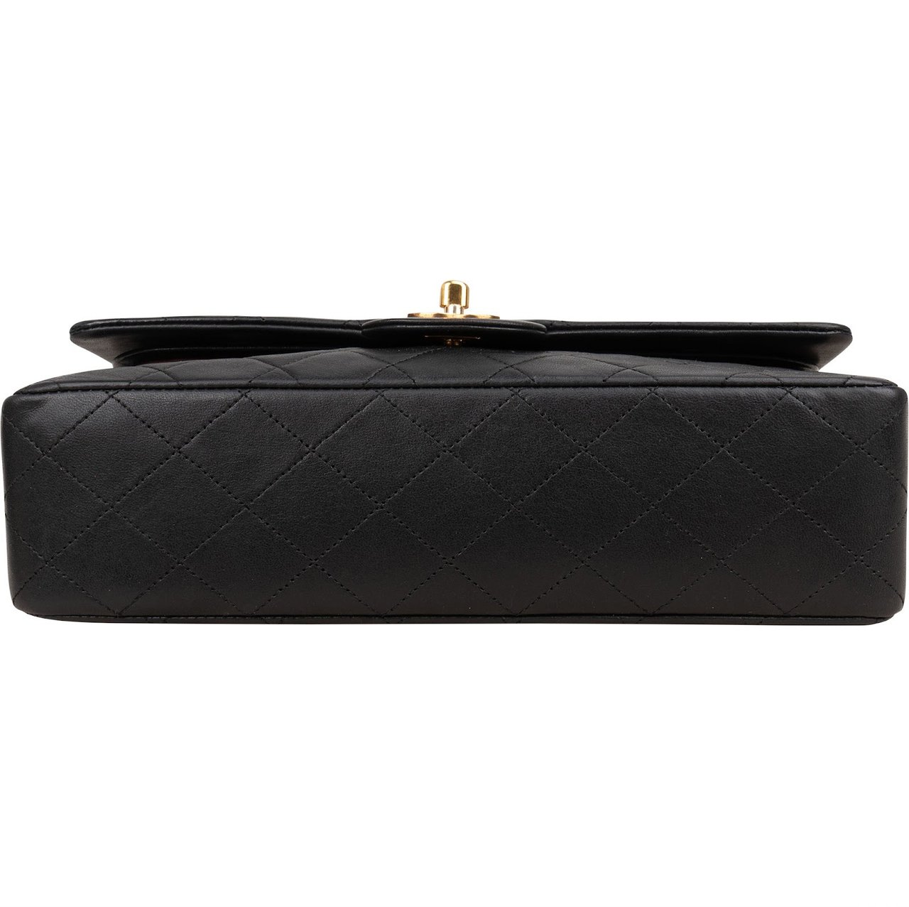 Chanel Chanel Quilted Lambskin 24K Gold Medium Double Flap Shoulder Bag Zwart