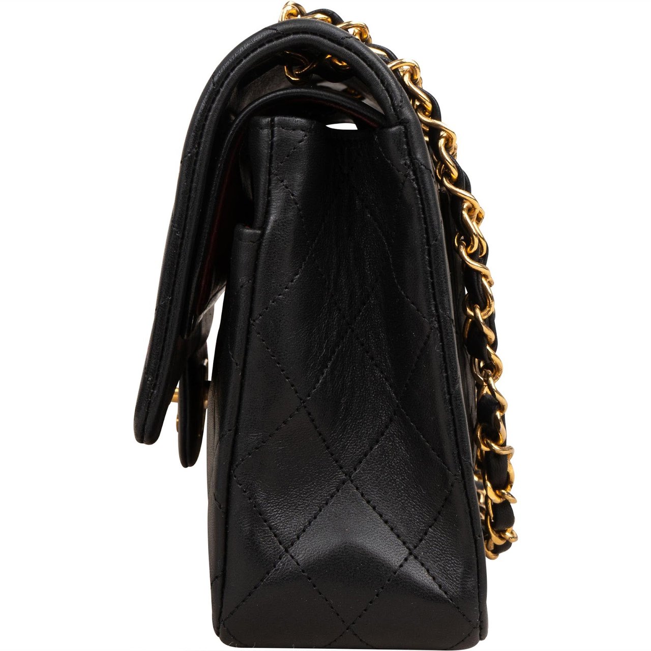 Chanel Chanel Quilted Lambskin 24K Gold Medium Double Flap Shoulder Bag Zwart