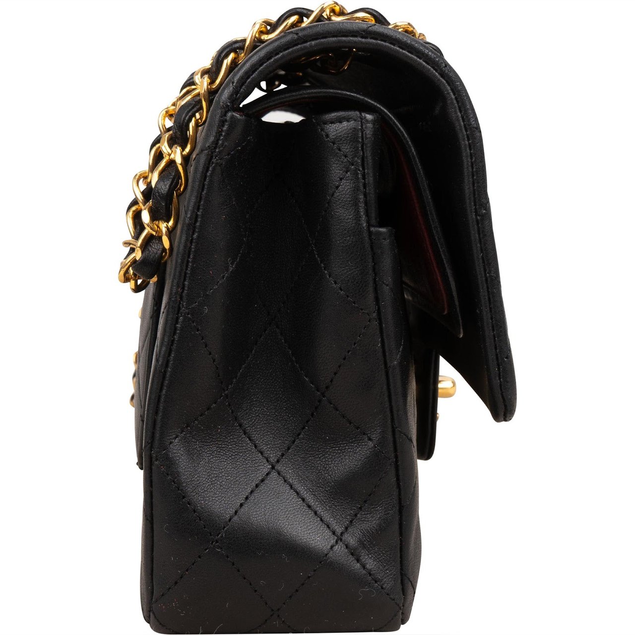 Chanel Chanel Quilted Lambskin 24K Gold Medium Double Flap Shoulder Bag Zwart