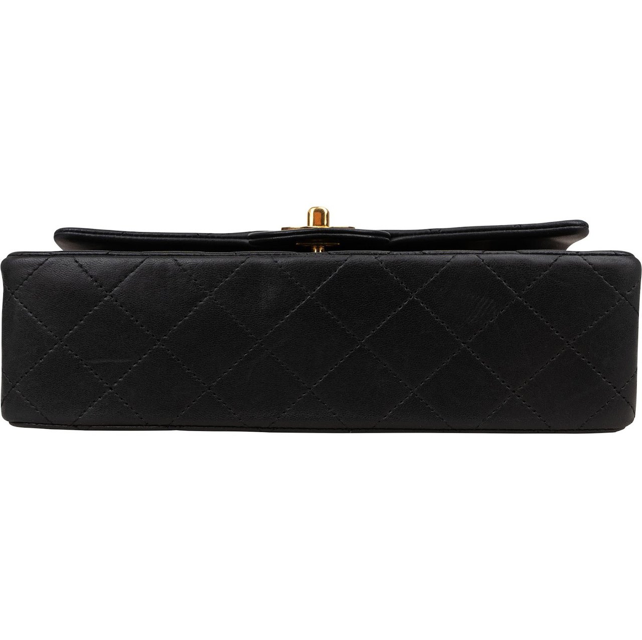 Chanel Quilted Lambskin Small 24K Gold Double Flap Shoulder Bag Zwart