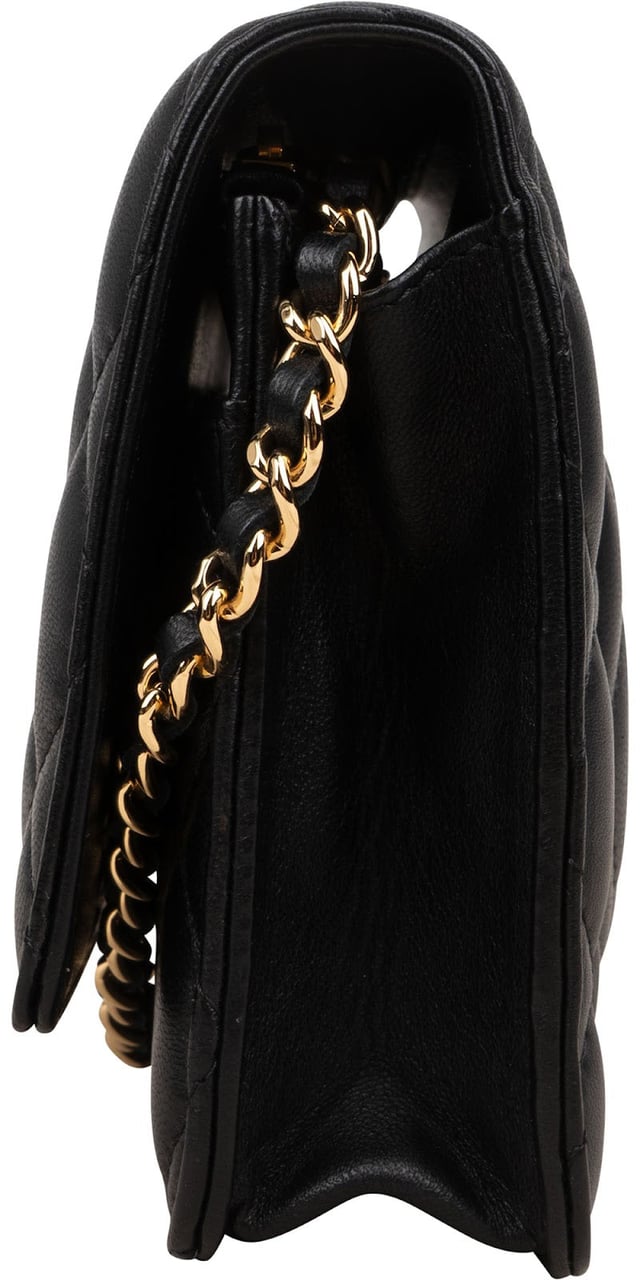 Chanel Quilted Lambskin Wallet on Chain Crossbody Bag Zwart