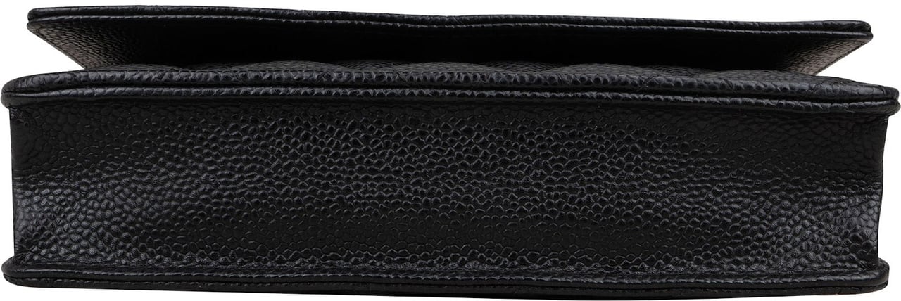 Chanel Quilted Caviar Leather Wallet on Chain Crossbody Bag Zwart