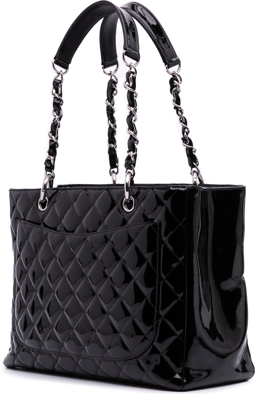 Chanel Patent Grand Shopping Tote Zwart