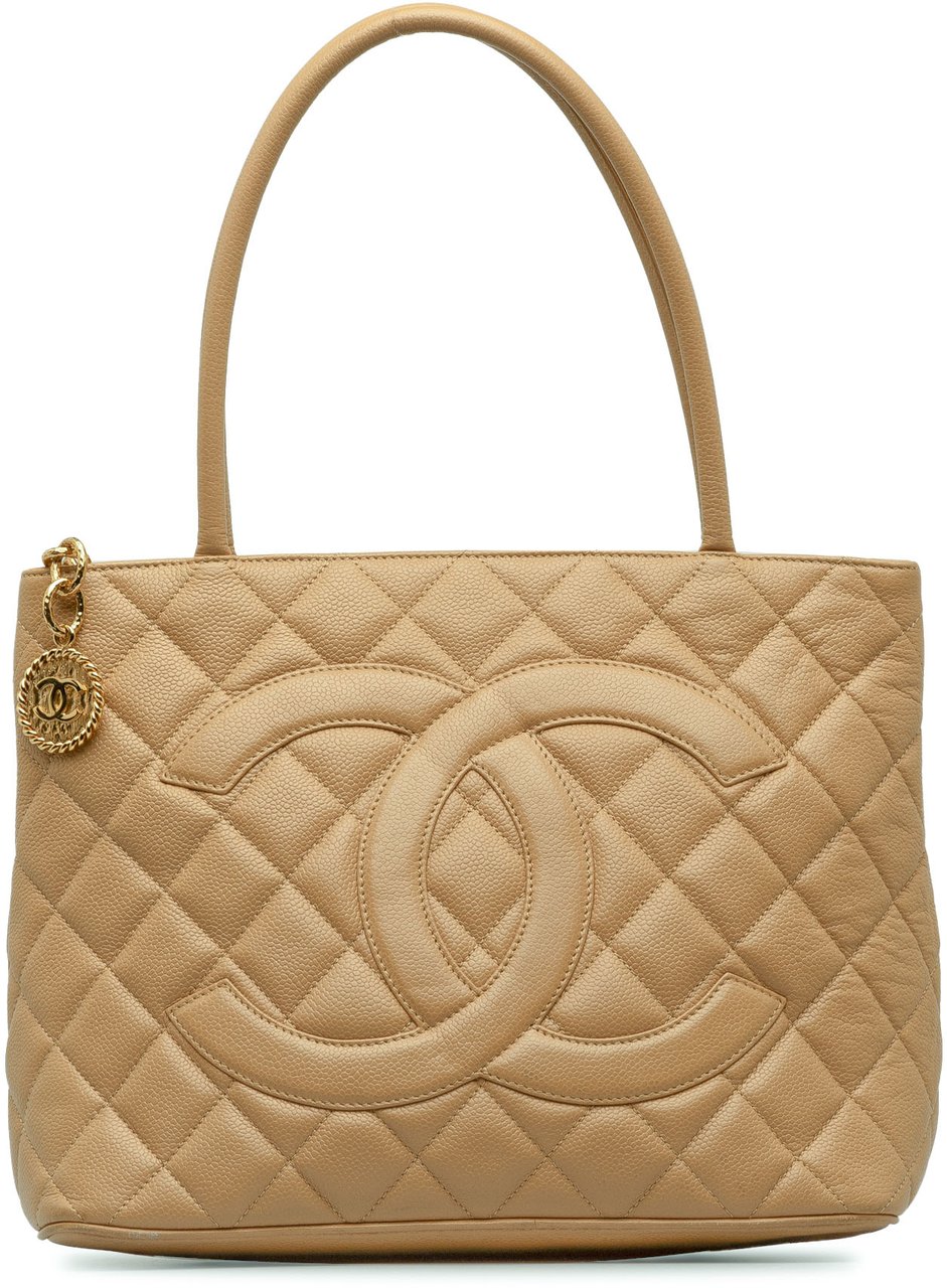 Chanel Caviar Medallion Tote Bruin