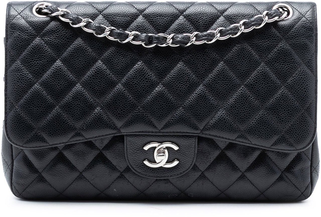 Chanel Jumbo Classic Caviar Double Flap Zwart