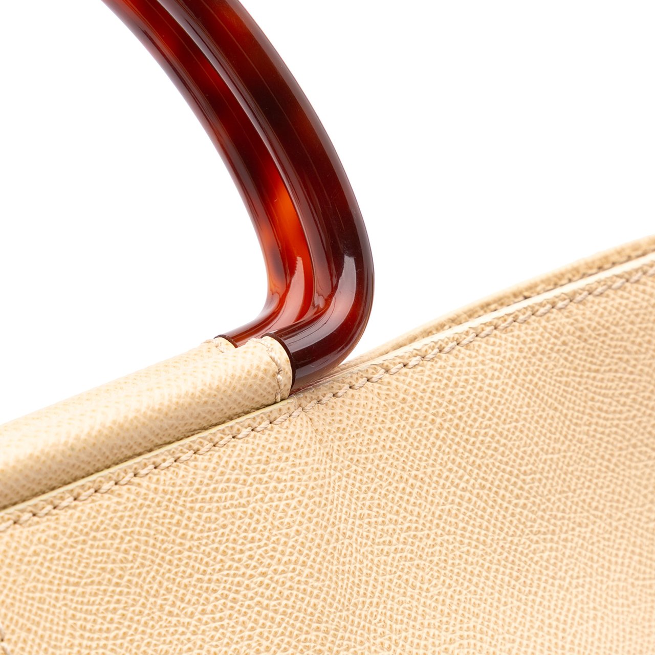 Chanel Grained Calfskin Tortoise Top Handle Tote Bruin