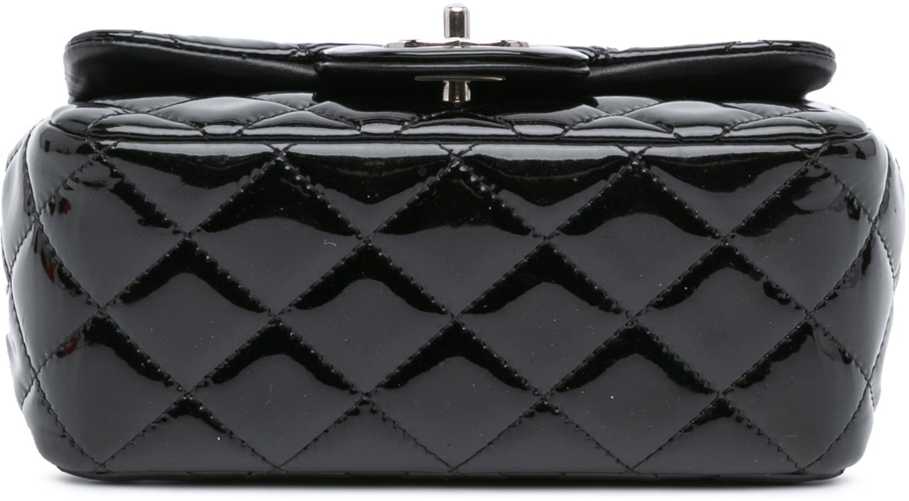 Chanel Mini Square Classic Patent Single Flap Zwart