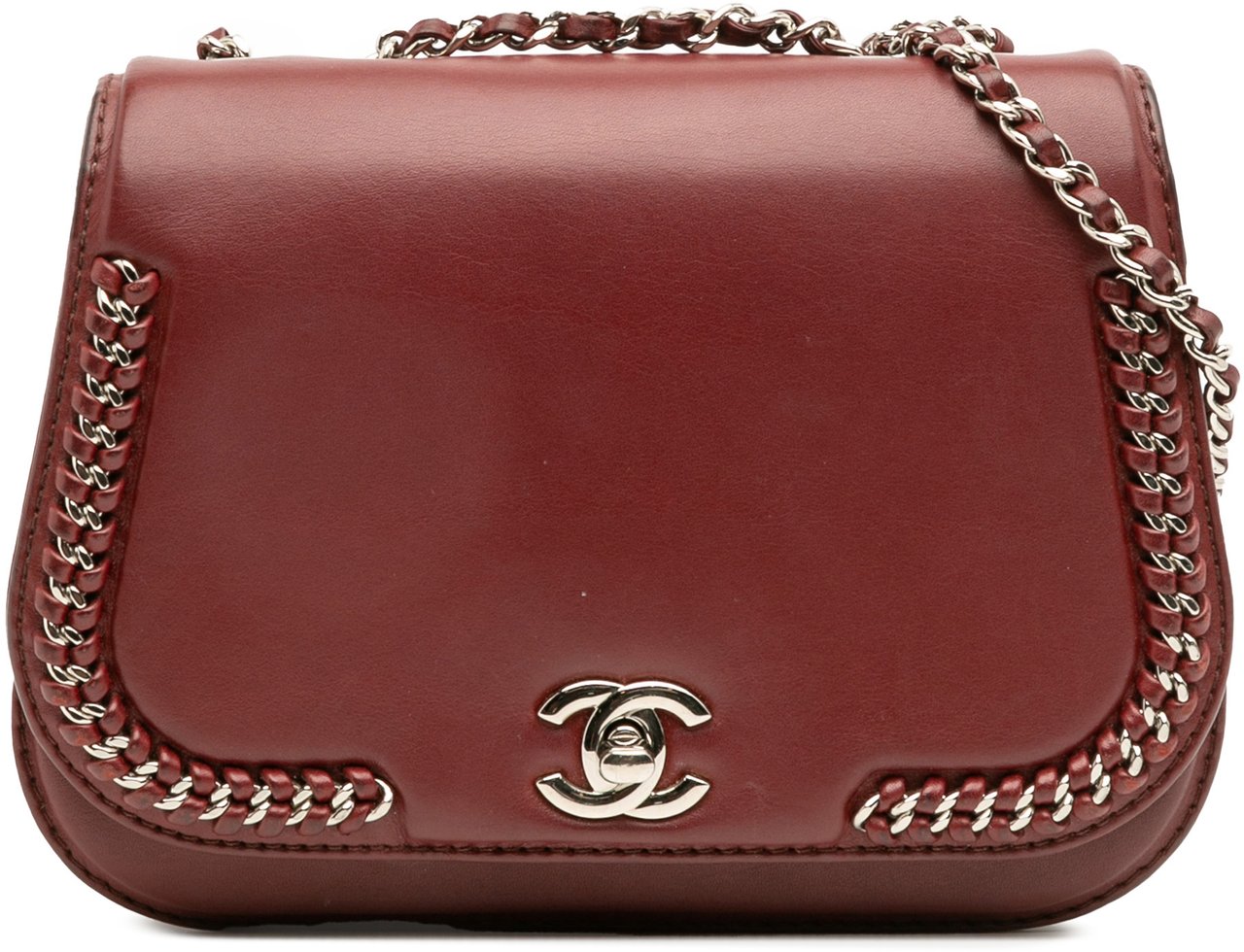 Chanel Small Calfskin Braided Chic Flap Rood