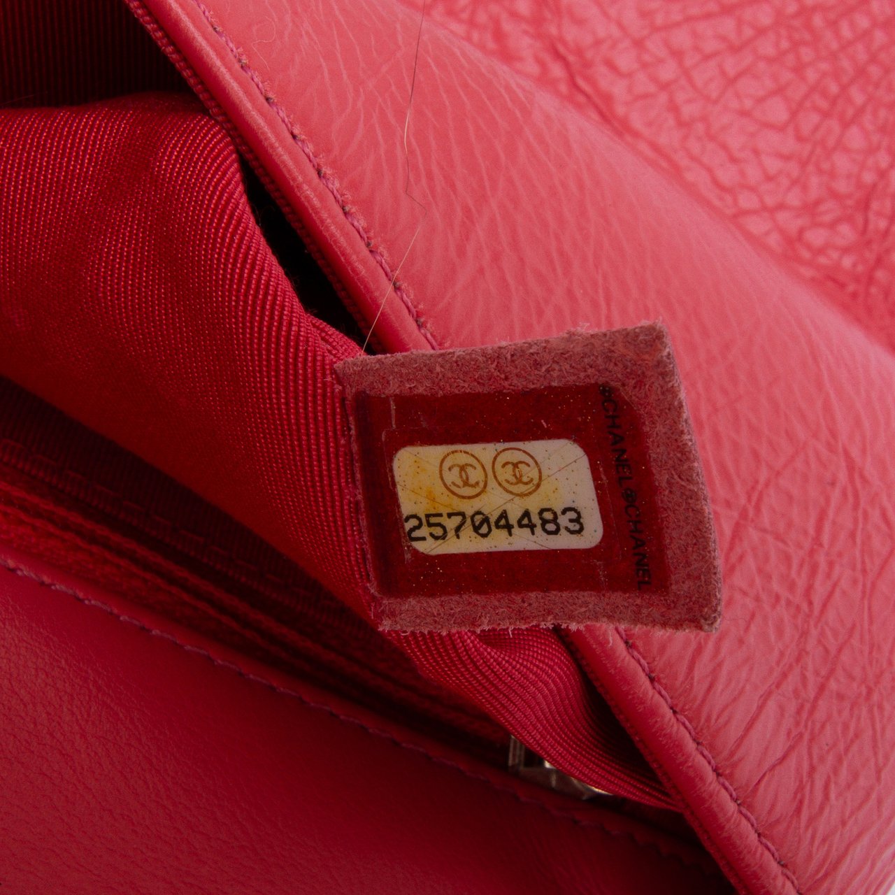 Chanel Crumpled Calfskin Bi Quilted Vintage Full Flap Roze
