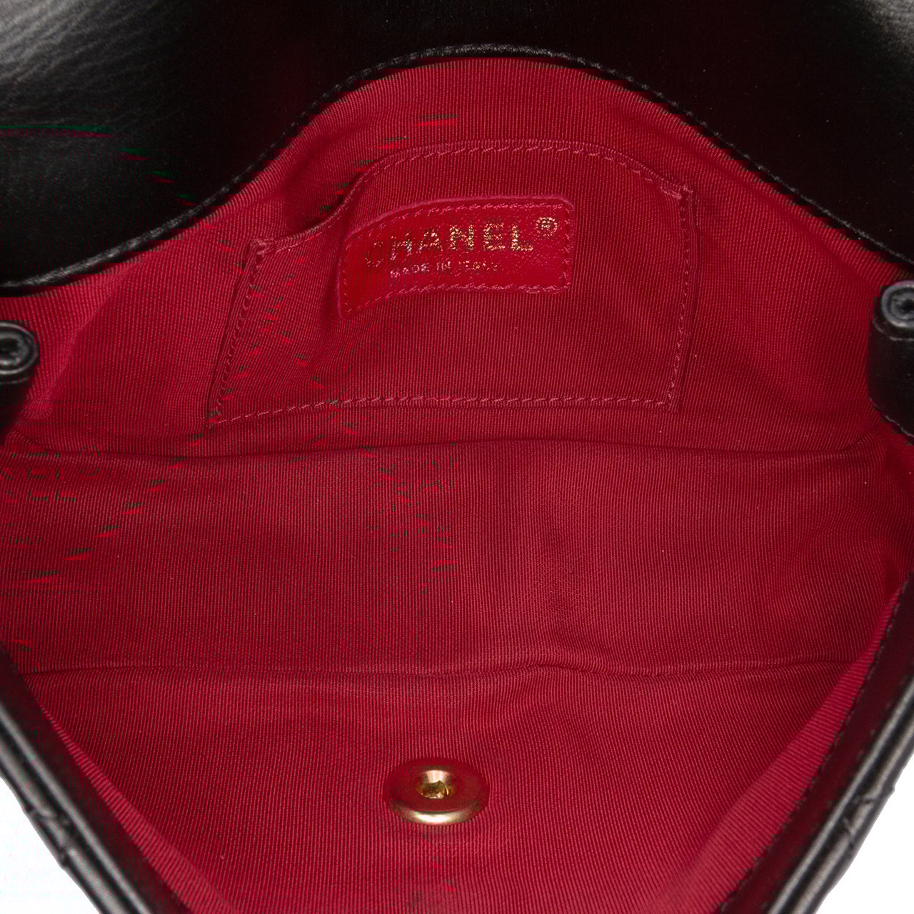 Chanel Mini Quilted Calfskin Crystal Pearls Chain Flap Zwart