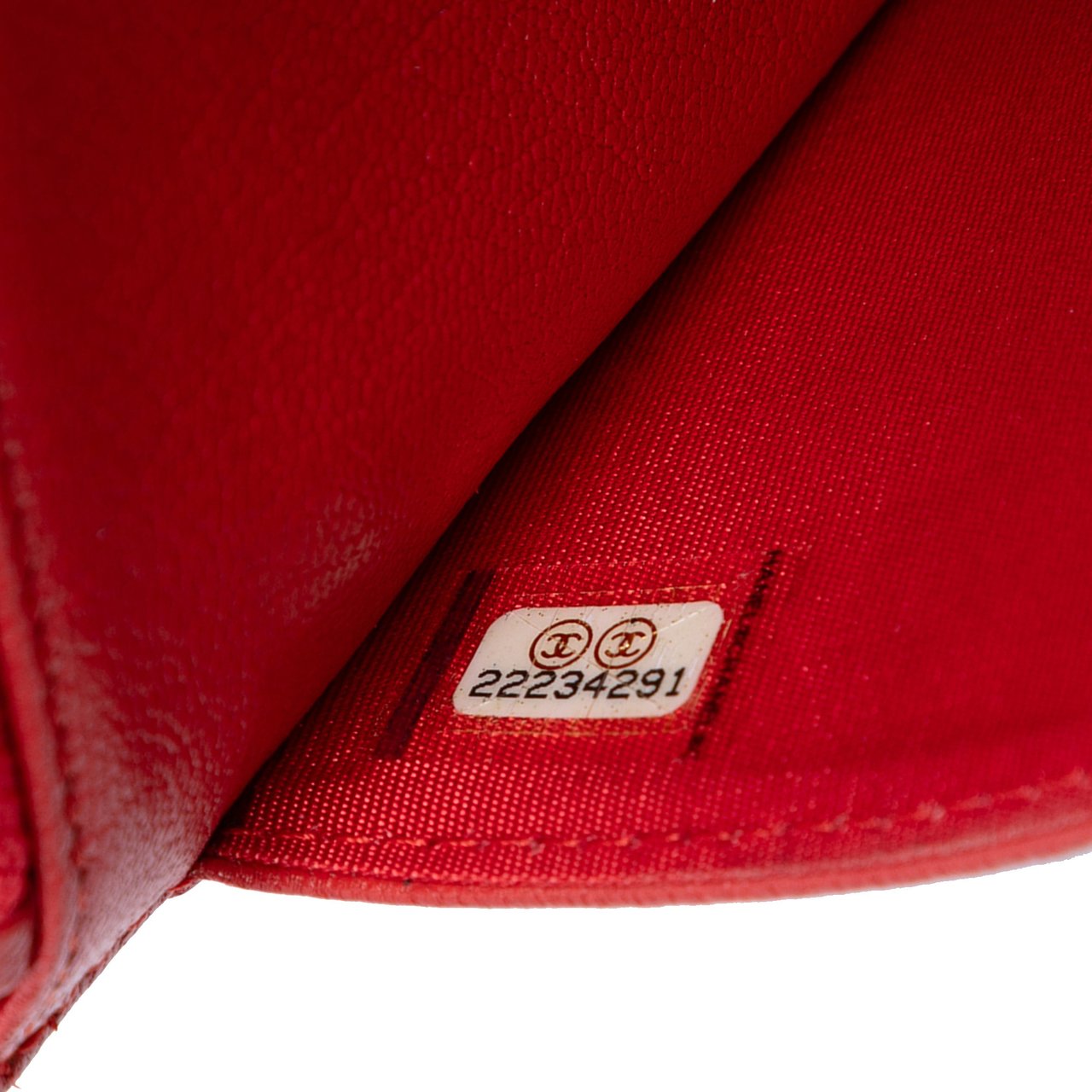 Chanel CC Diagonal Quilted Goatskin Wallet On Chain Rood
