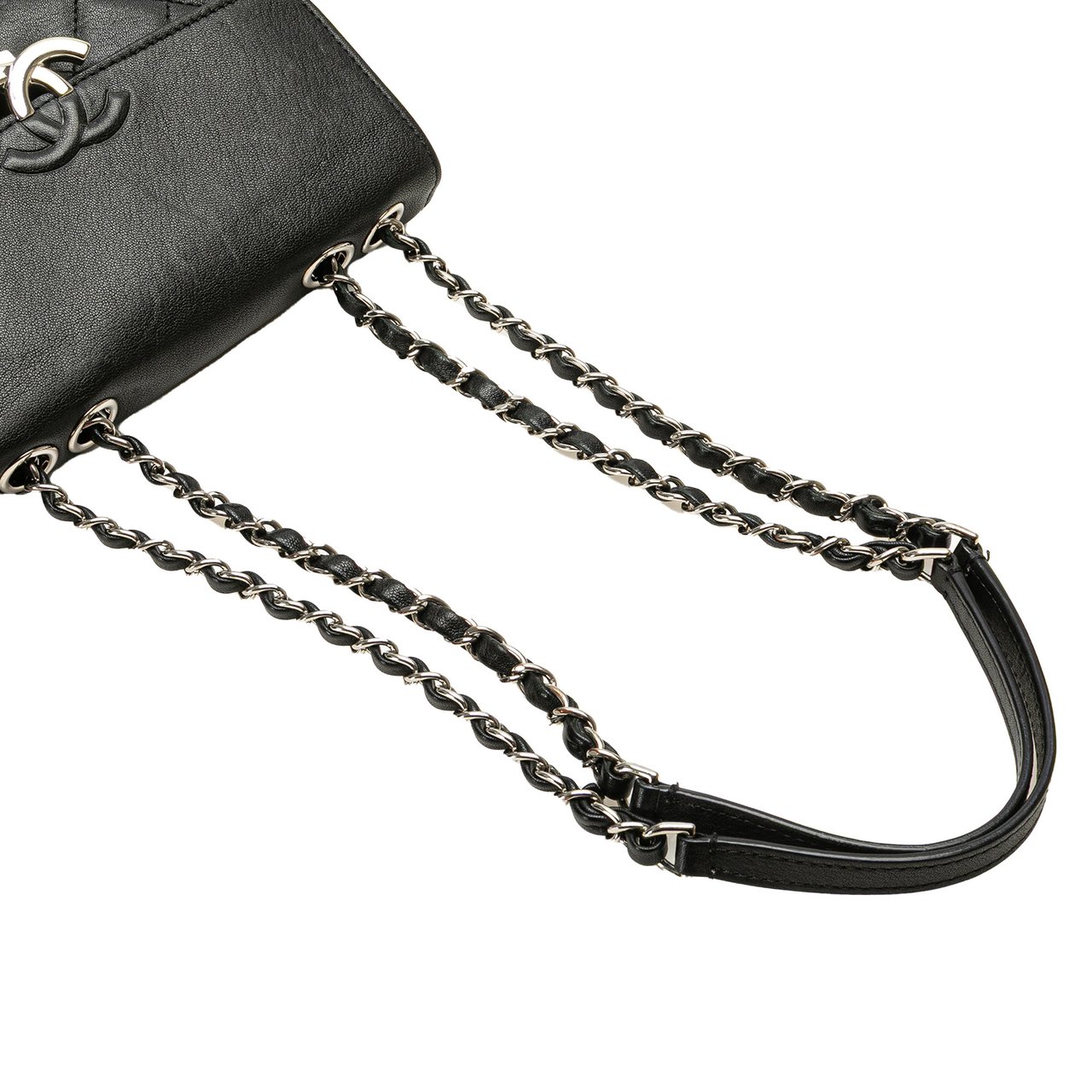 Chanel Small Quilted Goatskin CC Box Flap Zwart
