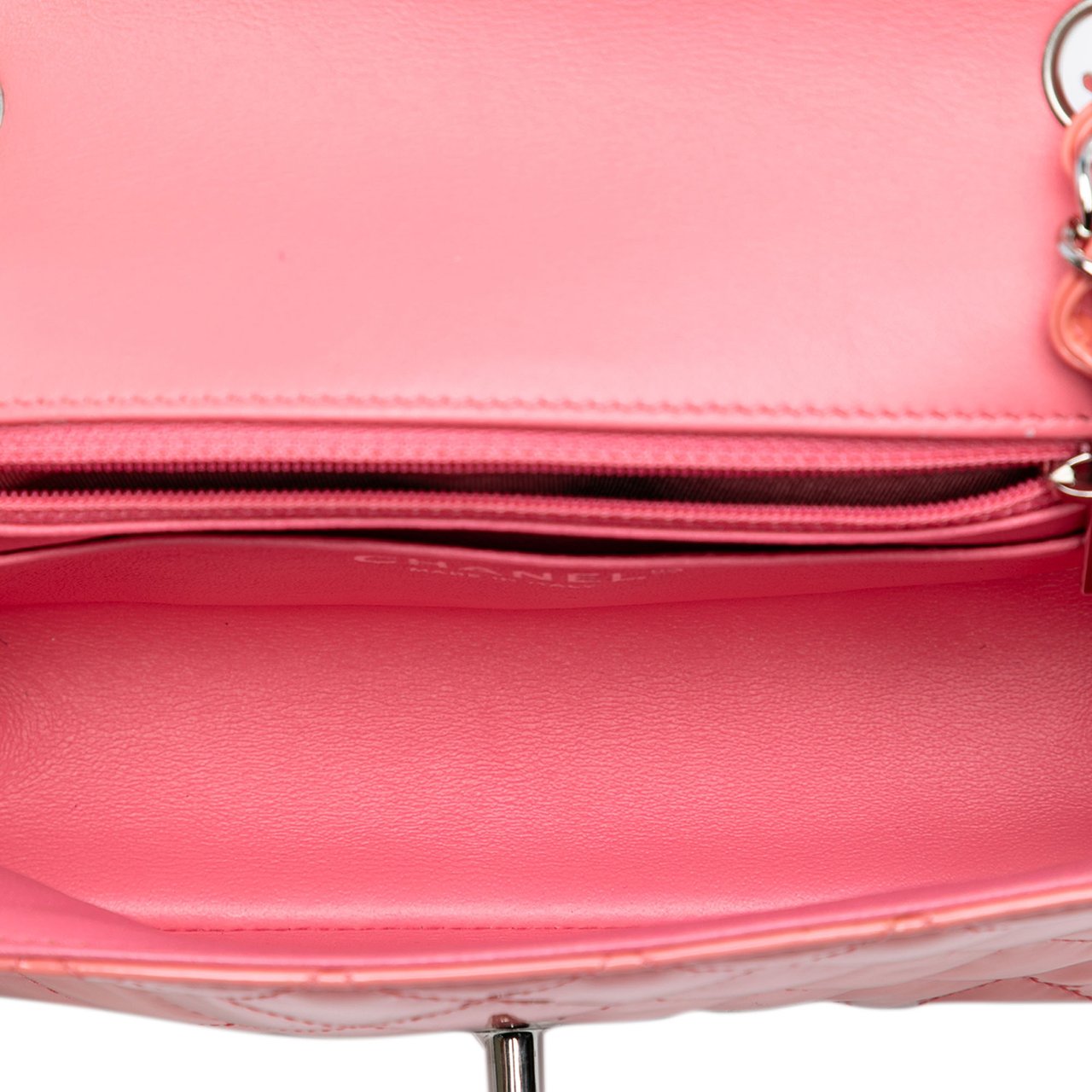 Chanel Mini Rectangular Classic Patent Single Flap Roze