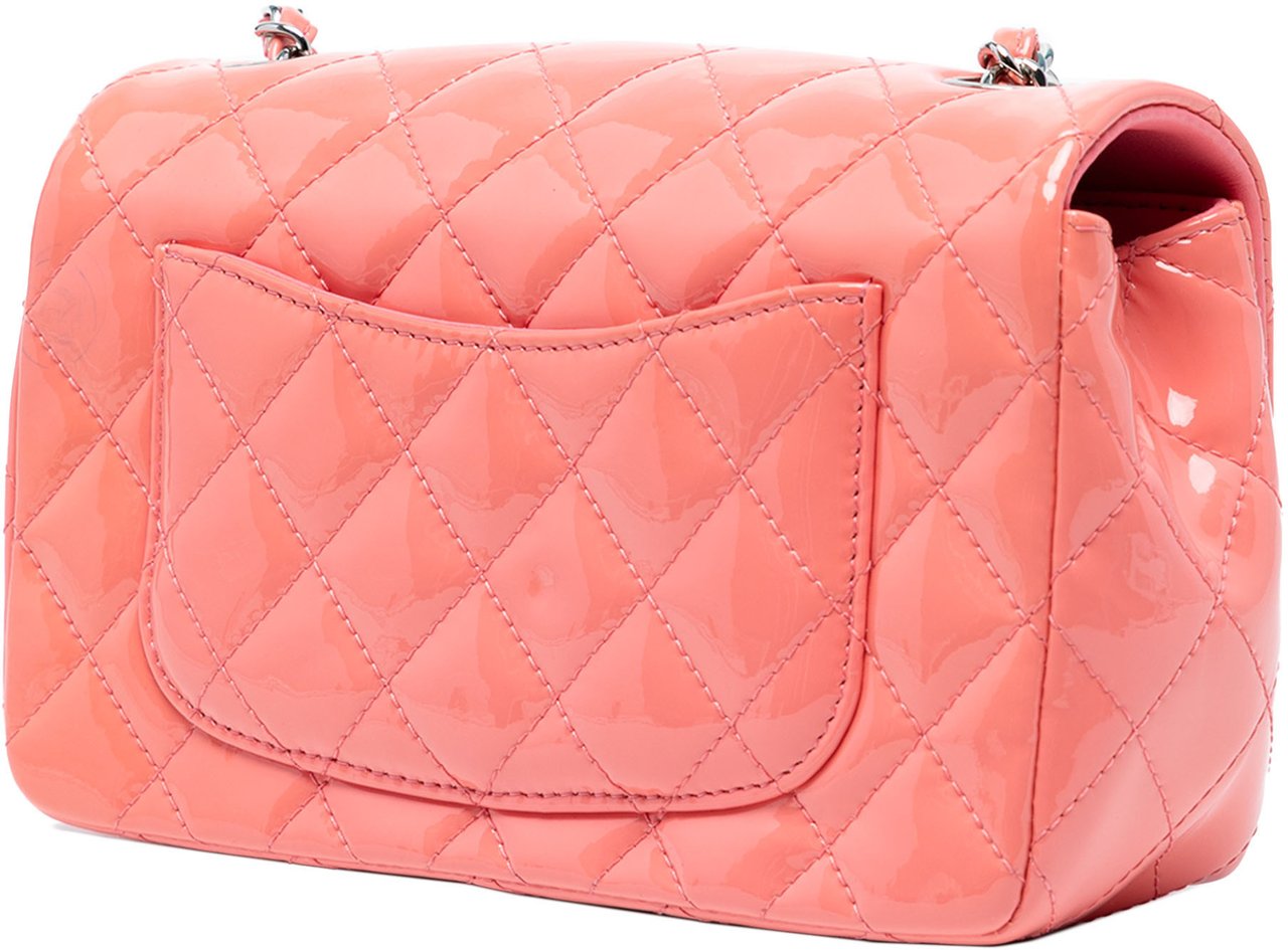 Chanel Mini Rectangular Classic Patent Single Flap Roze