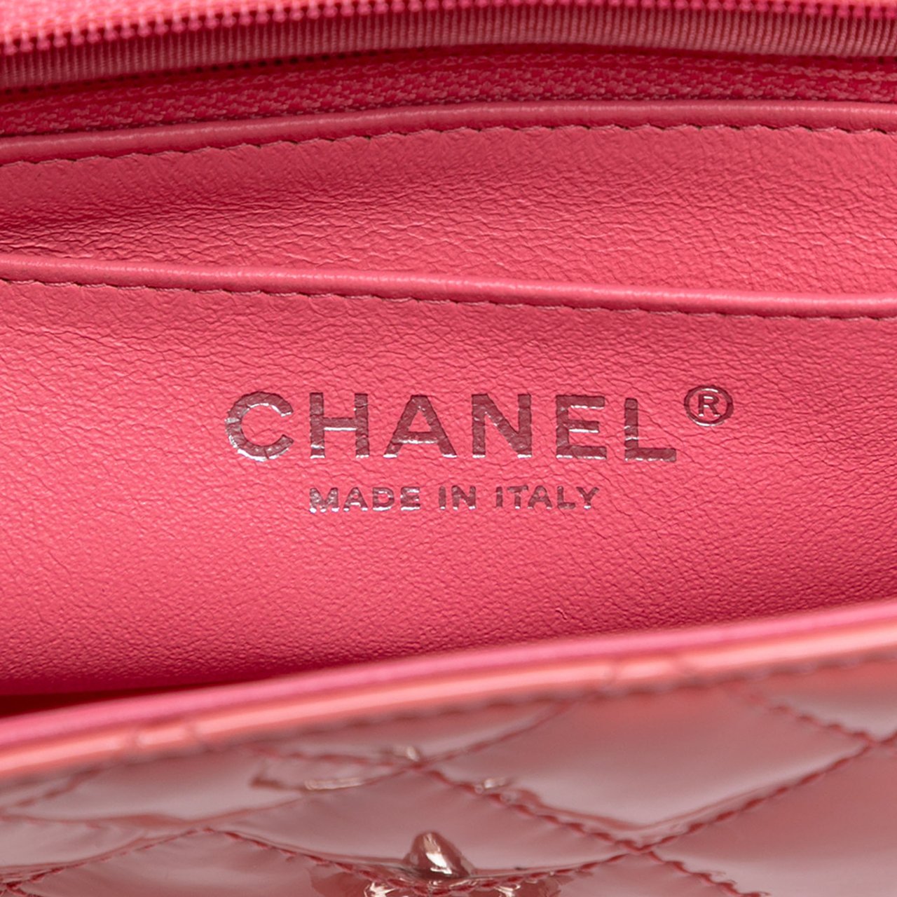 Chanel Mini Rectangular Classic Patent Single Flap Roze