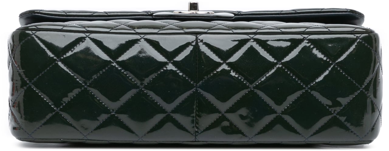 Chanel Jumbo Classic Patent Double Flap Blauw