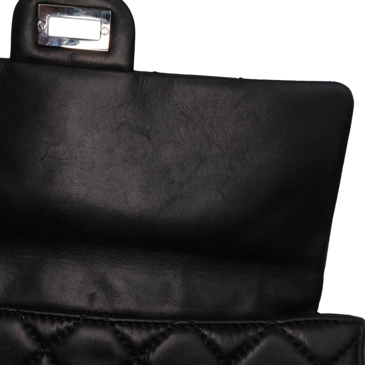 Chanel Reissue 2.55 Metallic Lambskin Roll Clutch Zwart