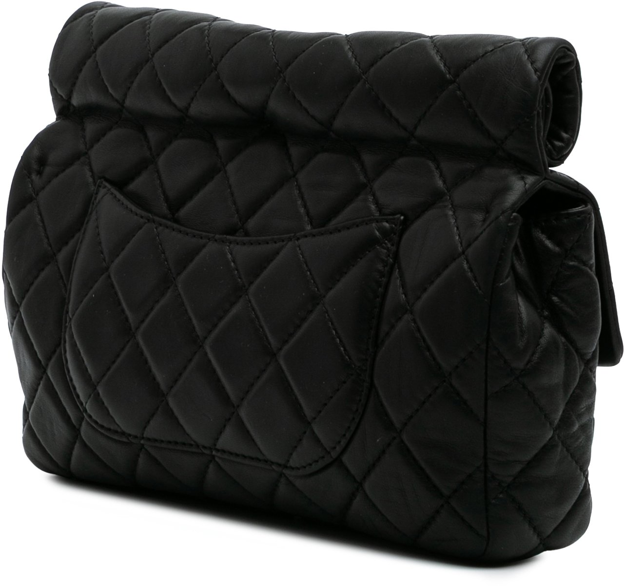 Chanel Reissue 2.55 Metallic Lambskin Roll Clutch Zwart