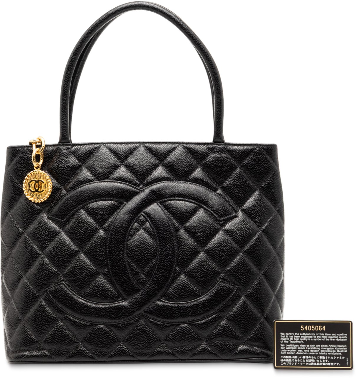Chanel Caviar Medallion Tote Zwart