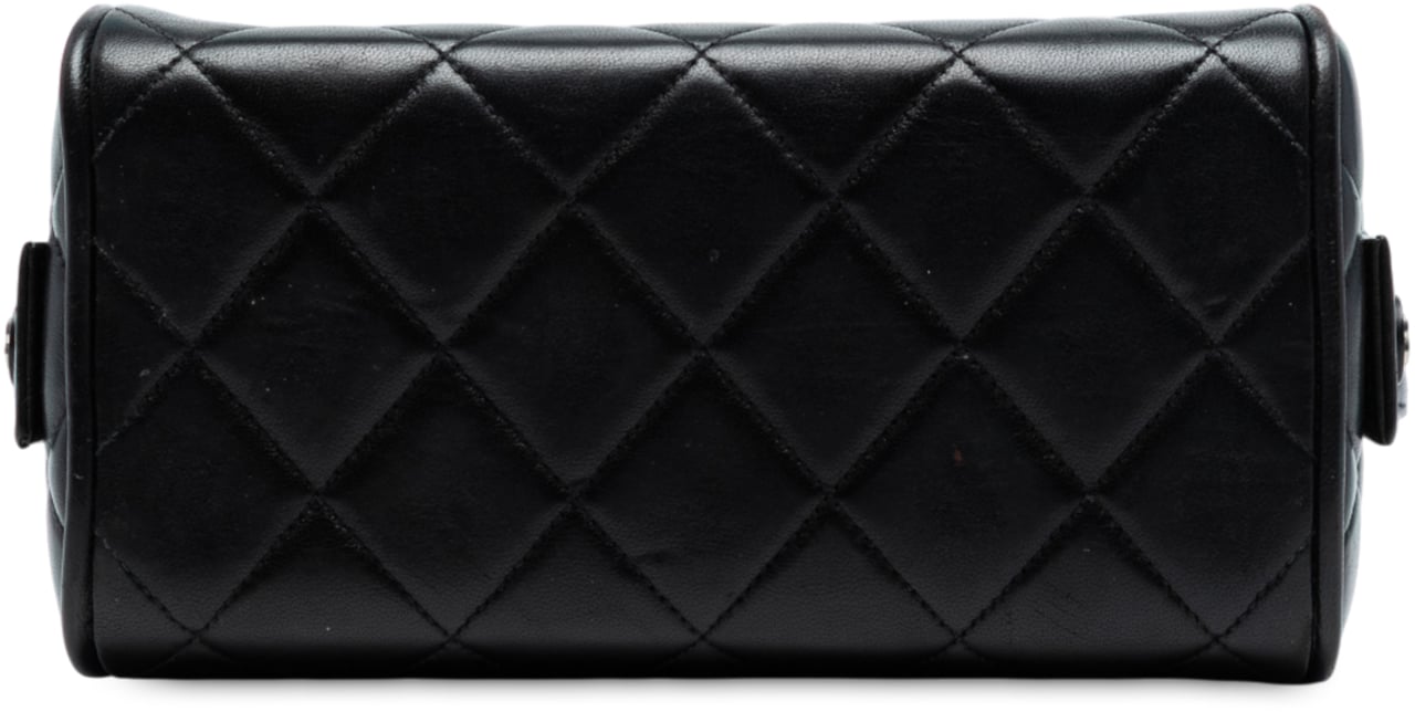 Chanel Quilted Lambskin Leather Box Bag Zwart
