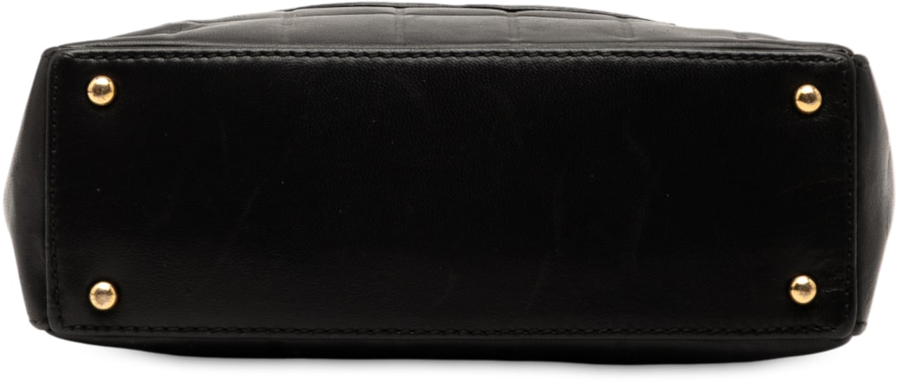 Chanel CC Chocolate Bar Lambskin Shoulder Bag Zwart