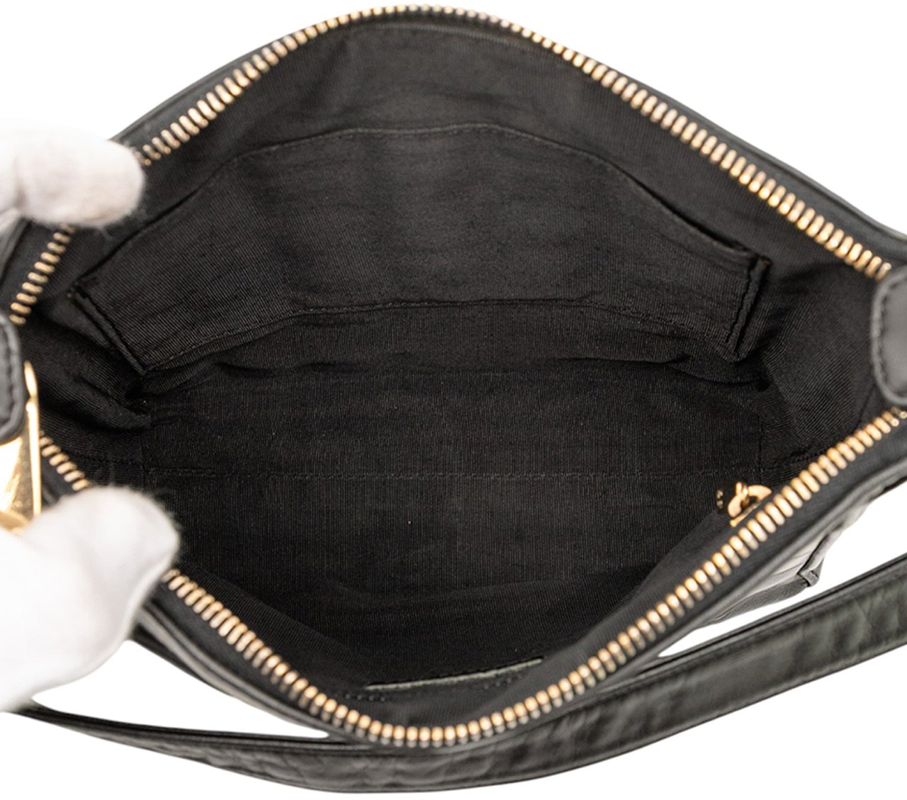 Chanel CC Chocolate Bar Lambskin Shoulder Bag Zwart