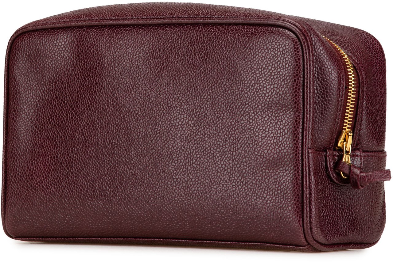 Chanel CC Caviar Pouch Rood