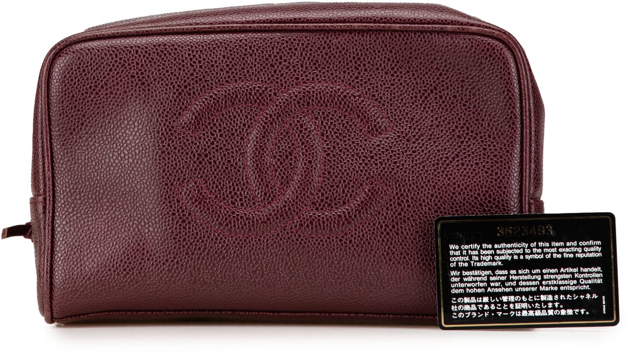 Chanel CC Caviar Pouch Rood