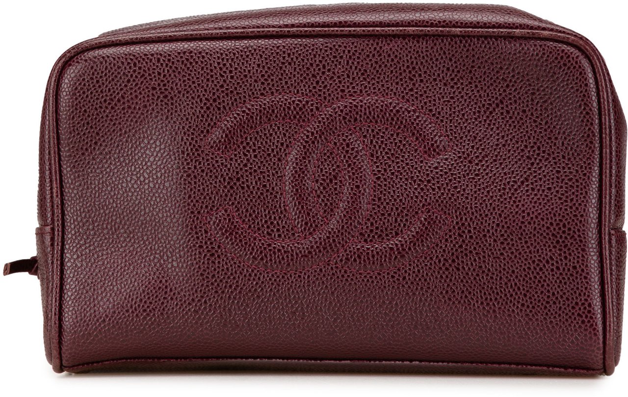 Chanel CC Caviar Pouch Rood