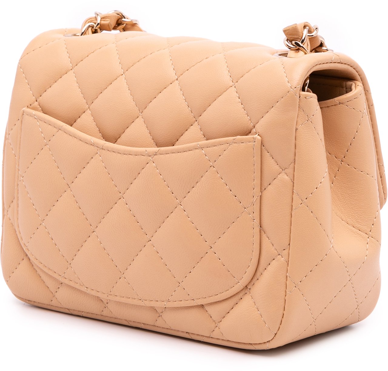 Chanel Mini Square Classic Lambskin Single Flap Bruin