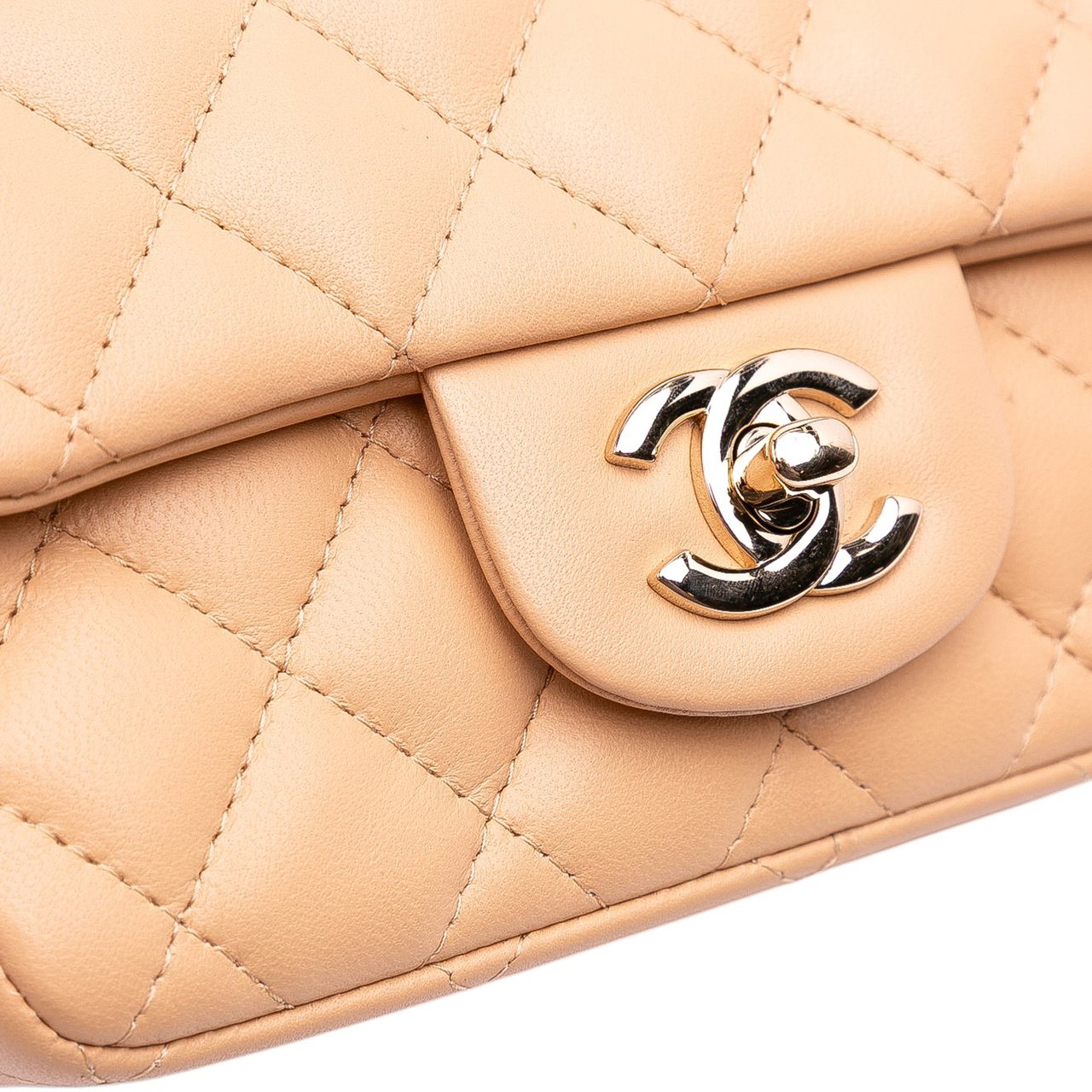 Chanel Mini Square Classic Lambskin Single Flap Bruin